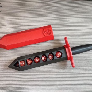 Kard formájú kockatartó D20 szimbólummal + AJÁNDÉK - játék & sport - táblajáték és kártyajáték - társasjátékok - dobókocka - Meska.hu