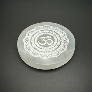Szelenit korong om mandala csipkézett 9-10cm, Kellékek & szerszámok, Ásvány alapanyag, Szelenit korong, , MESKA