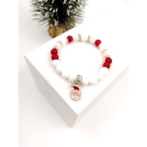 Mikulás medálos ásványkarkötő, Ékszer, Karkötő, Gyöngyös karkötő, , MESKA