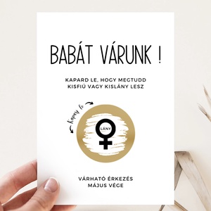 Baba Bejelentő Sorsjegy, Kaparós Sorsjegy, Kaparós Bababejelentés, Baba bejelentés Kártya, Babát Várok Bejelentés, Otthon & Életmód, Papír, írószer, Ajándékozás kellékei, Ajándék sorsjegy, Fotó, grafika, rajz, illusztráció, MESKA