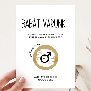 Baba Neme Bejelentés, Kaparós Sorsjegy, Kaparós Bababejelentés, Baba bejelentés Kártya, Babát Várok Bejelentés, Otthon & Életmód, Papír, írószer, Ajándékozás kellékei, Ajándék sorsjegy, Fotó, grafika, rajz, illusztráció, MESKA