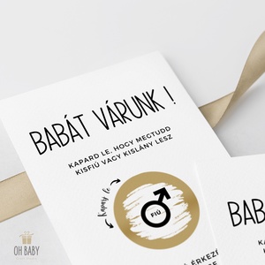 Baba Neme Bejelentés, Kaparós Sorsjegy, Kaparós Bababejelentés, Baba bejelentés Kártya, Babát Várok Bejelentés - otthon & életmód - papír, írószer - ajándékozás kellékei - ajándék sorsjegy - Meska.hu