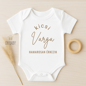 Egyedi baba bejelentő body, Bababejelentés, Nagyszülő leszel bejelentés, Ajándék nagyszülőknek, Gyermekáldás - ruha & divat - babaruha & gyerekruha - body - Meska.hu