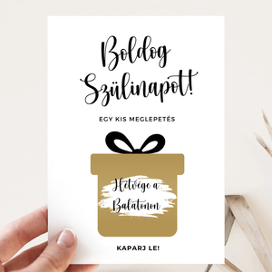 Boldog Szülinapot Kártya, Kaparós Sorsjegy, Kaparós Szülinapi Kártya, Egyedi Meglepetés Kártya, Szülinapi Köszöntő, Otthon & Életmód, Papír, írószer, Ajándékozás kellékei, Ajándék sorsjegy, Fotó, grafika, rajz, illusztráció, MESKA
