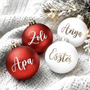 Egyedi Karácsonyi gömb, Karácsonyfa gömb felirattal, Egyedi karácsonyi gömb, Karácsonyi dísz ajándéknak, Gömb felirattal - Meska.hu