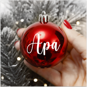 Névre szóló Karácsonyi gömb, Egyedi ajándék, Karácsonyi gömb felirattal, Karácsonyi dísz ajándéknak, Gömb felirattal - karácsony - karácsonyi lakásdekoráció - karácsonyfadíszek - Meska.hu