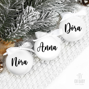 Karácsonyi gömb felirattal, Karácsonyi gömb egyedi ajándék, Egyedi ajándék, Karácsonyi dísz ajándéknak, Gömb felirattal, Karácsony, Karácsonyi lakásdekoráció, Karácsonyfadíszek, Mindenmás, MESKA