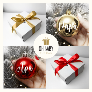 Névre szóló Karácsonyi gömb, Egyedi ajándék, Karácsonyi gömb felirattal, Karácsonyi dísz ajándéknak, Gömb felirattal - karácsony - karácsonyi lakásdekoráció - karácsonyfadíszek - Meska.hu