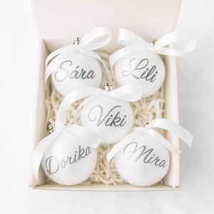 Karácsonyi gömb névre szóló, Karácsonyi gömb egyedi felirattal, Egyedi karácsonyi gömb, Karácsonyi dísz ajándéknak, Karácsony, Karácsonyi lakásdekoráció, Karácsonyfadíszek, , MESKA