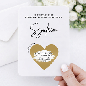 Nagyszülő Leszel Bejelentés, Kaparós Sorsjegy, Kaparós Nagyszülő bejelentés, Nagymama leszel képeslap, Nagypapa leszel, Baba - mama, Babaemlékek, Bababejelentők, Fotó, grafika, rajz, illusztráció, MESKA