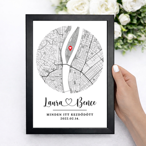 Első találkozásunk falikép, Minden itt kezdődött poszter, Ajándék évfordulóra, Ajándék Pároknak, Falikép, Egyedi Poszter, Otthon & Életmód, Dekoráció, Kép & Falikép, Poszter, Fotó, grafika, rajz, illusztráció, MESKA