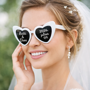 Lánybúcsú napszemüveg, Party szemüveg, Egyedi napszemüveg, Szíves szemüveg, Szív formájú napszemüveg, Lánybúcsú kellékek - esküvő - lánybúcsú - Meska.hu