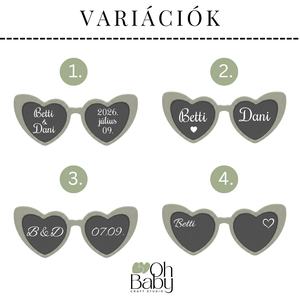 Lánybúcsú napszemüveg, Party szemüveg, Egyedi napszemüveg, Szíves szemüveg, Szív formájú napszemüveg, Lánybúcsú kellékek - esküvő - lánybúcsú - Meska.hu