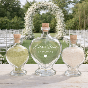 Homokceremónia szett felirattal, Homok ceremónia, Esküvői Homok ceremónia, Homoköntő ceremónia, Dekorhomok - Meska.hu