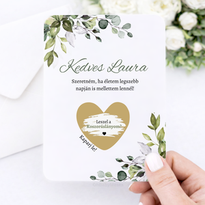 Koszorúslány felkérő, Tanúfelkérő, Esküvői pezsgős pohár, Tanú felkérő szett, Koszorúslány ajándék, Egyedi tanú felkérő - esküvő - meghívó & kártya - koszorúslány felkérő - Meska.hu