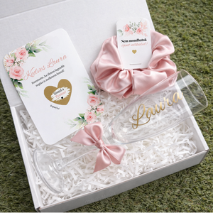 Tanúfelkérő ajándék doboz, Esküvői pezsgős pohár, Tanú felkérő szett, Koszorúslány ajándék, Egyedi tanú felkérő - esküvő - meghívó & kártya - tanú felkérő - Meska.hu