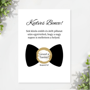 Tanú ajándék férfiaknak � tanú felkérő szett laposüveggel és felespohárral - esküvő - meghívó & kártya - tanú felkérő - Meska.hu