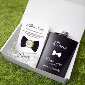 Tanú felkérő ajándék doboz � laposüveg, felespohár és kaparós kártya szett, Esküvő, Meghívó & Kártya, Tanú felkérő, Fotó, grafika, rajz, illusztráció, Mindenmás, MESKA