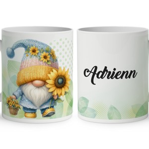 Névvel kérhető - Cuki napraforgós manó kosárral mintás bögre, Otthon & Életmód, Konyhafelszerelés, tálalás, Tálalás, Bögre & Csésze, , MESKA