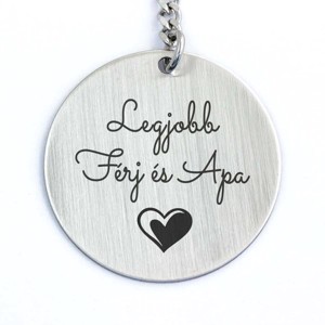 Legjobb Férj és Apa acél medálos kulcstartó - táska & tok - kulcstartó & táskadísz - kulcstartó - Meska.hu