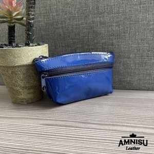 Sötétkék lakk kettő cipzáras kulcstartó B6009 - táska & tok - kulcstartó & táskadísz - kulcstartó - Meska.hu