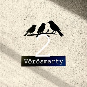 3D Nyomtatott Házszámtábla Madárkákkal, Otthon & Életmód, Ház & Kert, Házszám, Mindenmás, MESKA