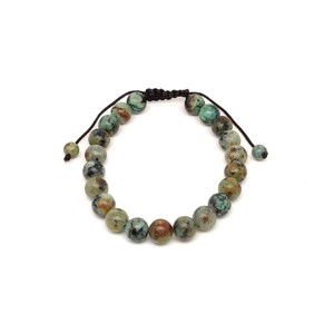 Afrikai türkiz csúszócsomós golyó karkötő 89 mm, Ékszer, Karkötő, Ásványkarkötő, , MESKA