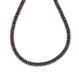 Hematit szinezett szivárvány diszkosz 4x1mm  ékszerkészítő alapanyag (füzér), Kellékek & szerszámok, Ásvány alapanyag, Ásványfüzér, , MESKA