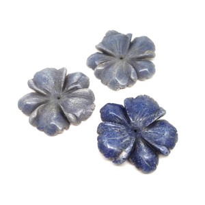 Virág faragott átfúrt Aventurin kék 4cm, Ékszer, Nyaklánc, Medál, , MESKA
