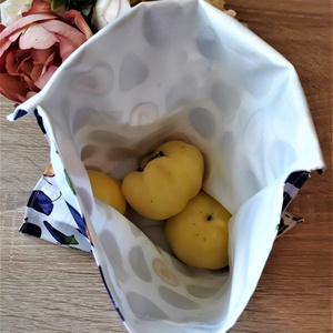 Szilvás ételtartó tasak víztaszító béléssel - Szendvicstasak felnőtteknek - táska & tok - bevásárlás & shopper táska - shopper, textiltáska, szatyor - Meska.hu