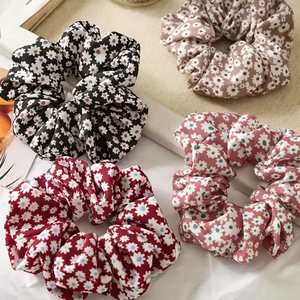 Virágos vastag, erős hajgumi dús hajra  - 'Bun Scrunchie' hajgumi  - ruha & divat - hajdísz & hajcsat - hajgumi - Meska.hu