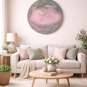 Volare in Silentio - Absztrakt akril festmény repülő hattyúkkal, Művészet, Festmény, Akril, Festészet, MESKA