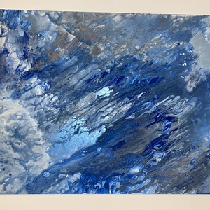 K�k vihar - Akril absztrakt festmény  - művészet - festmény - akril - Meska.hu