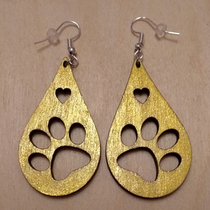 Egy csepp csillogás - alkalmi fülbevaló mancs mintával - Meska.hu