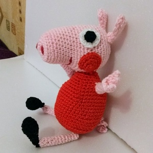 Peppa malac, horgolt mesefigura - játék & sport - plüssállat & játékfigura - malac - Meska.hu