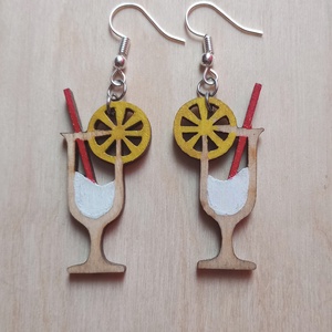 Pinacolada - koktélos fülbevaló - ékszer - fülbevaló - lógó fülbevaló - Meska.hu