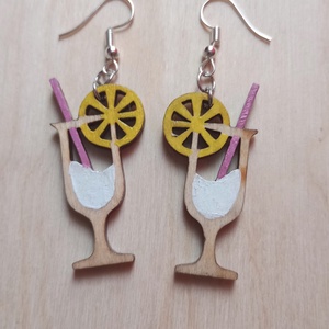 Pinacolada - koktélos fülbevaló - ékszer - fülbevaló - lógó fülbevaló - Meska.hu