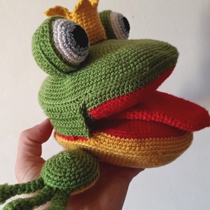 horgolt logopédiai béka - játék & sport - plüssállat & játékfigura - béka - Meska.hu