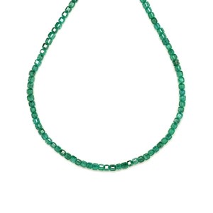 Cirkon fazettált zöld kocka 2x2mm  ékszerkészítő alapanyag (füzér), Kellékek & szerszámok, Ásvány alapanyag, Ásványfüzér, , MESKA