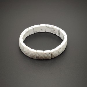 Howlit fazettált téglalap karkötő 12-12,5x9,5-10mm, Ékszer, Karkötő, Ásványkarkötő, , MESKA