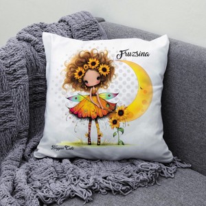 Névvel kérhető - Bájos Napraforgós tündérlány mintás párna - otthon & életmód - lakástextil - párna & párnahuzat - díszpárna (belsővel együtt) - Meska.hu