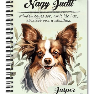 Személyre szabható - Sable Papillon portré mintás A6-os füzet, Otthon & Életmód, Papír, írószer, Jegyzetfüzet & Napló, , MESKA