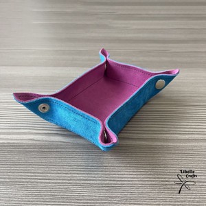 Színes bőr tálca - rózsaszín és kék, , , MESKA