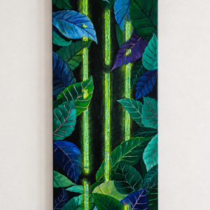 Éjszakai dzsungel � világító olajfestmény 58�25 cm, Művészet, Festmény, Olajfestmény, Festészet, MESKA