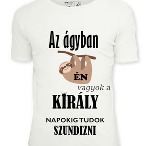 Az ágyban én vagyok a király-póló - ruha & divat - férfi ruha - póló - Meska.hu