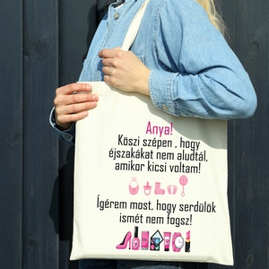 Kösz anyu-egyedi vászonszatyor - táska & tok - bevásárlás & shopper táska - shopper, textiltáska, szatyor - Meska.hu