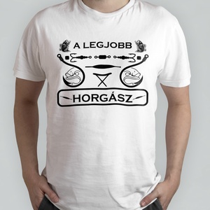 Horgászos férfi póló - ruha & divat - férfi ruha - póló - Meska.hu