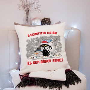 Cicás vicces karácsonyi párnahuzat - otthon & életmód - lakástextil - párna & párnahuzat - Meska.hu