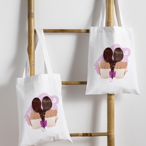 Saját neves páros vászontáska szett nőknek, Táska & Tok, Bevásárlás & Shopper táska, Shopper, textiltáska, szatyor, Mindenmás, MESKA