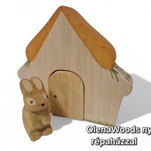 Nyuszi répaházzal figura szett, Játék & Sport, Plüssállat & Játékfigura, Nyuszi, Famegmunkálás, Festett tárgyak, MESKA